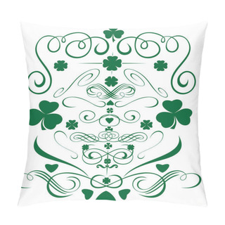 Personality  Green Design Elements Set For St. Patricks Day Pillow Covers