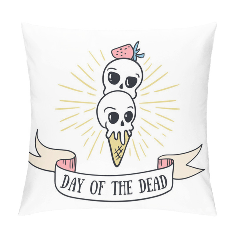 Personality  Day of the dead lettering greeting card. pillow covers