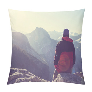 Personality  Hike In Yosemite Mountains Pillow Covers