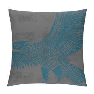Personality  Grunge Background Tribal Tattoo Eagle Vector Art Pillow Covers