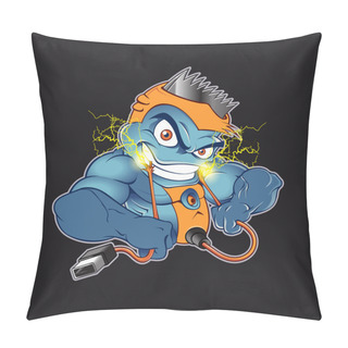 Personality  Angry Shaver Cartoon Electric Shock Pillow Covers