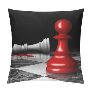 Personality  Killed Chess King And Pawn On Board. Murdersymbol. Pillow Covers