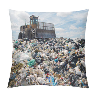 Personality  The Bulldozer On A Garbage Dump Pillow Covers