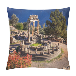 Personality  Ruins Athina Pronaia Temple In Ancient Delphi Pillow Covers