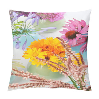 Personality  Collage Of Herb Flowers Pillow Covers