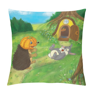 Personality   Hedgehog And Bunny On A Halloween /  Hedgehog And Rabbit On A Halloween Pillow Covers