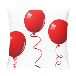 Personality  Vector Illustration Of Red Balloons Pillow Covers