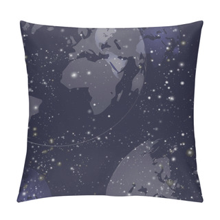 Personality  Earth Background Vector Illustration   Pillow Covers