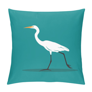 Personality  Vector Of Heron Or Egret Design (Ciconiiformes, Ardeidae) On Blu Pillow Covers