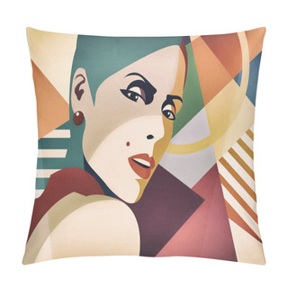 Personality  Fashion Girl In Style Pop Art. Pillow Covers