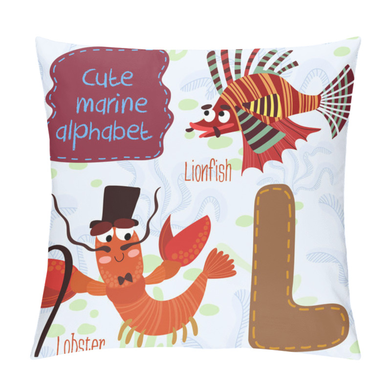 Personality  Alphabet.marine Set In Vector. Pillow Covers