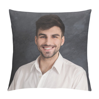 Personality  Handsome Confident Happy Man Portrait Pillow Covers