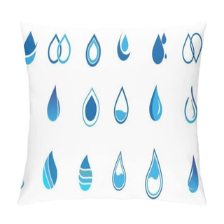 Personality  Set Of Water Drop Logo Design With Modern Concept. Oil Icon Vector Illustration Pillow Covers