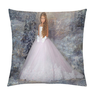 Personality  Princess In A White Dress. Flowergirl, Event. Pillow Covers