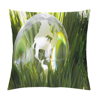 Personality  Globe And Green Grass Pillow Covers