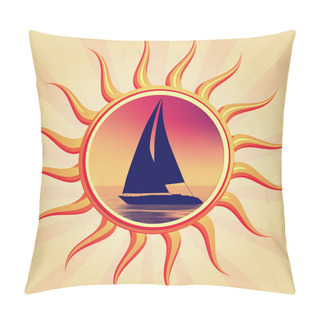 Personality  Sun With Boat Pillow Covers
