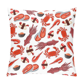 Personality  Seafood Dishes Seamless Pattern Background Pillow Covers