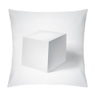 Personality  White 3d Cube Geometric Figure With Shadow. Vector Illustration Pillow Covers