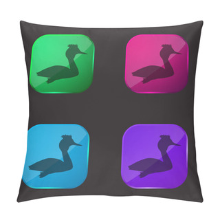 Personality  Bird Grebe Shape Four Color Glass Button Icon Pillow Covers