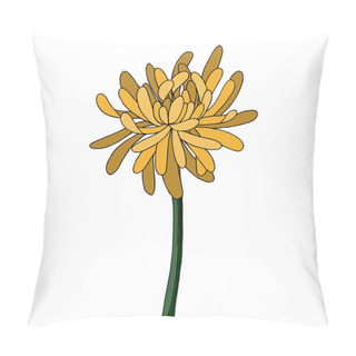 Personality  Vector Chrysanthemum Botanical Flower. Black And White Engraved Ink Art. Isolated Chrysanthemum Illustration Element. Pillow Covers