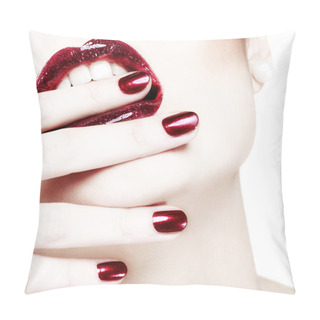 Personality  Passionate Red Shiny Lips Pillow Covers