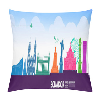Personality  Ecuador Travel Destination Grand Vector Illustration. Pillow Covers