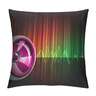 Personality  Abstract Vector Shiny Background With Speaker. Pillow Covers
