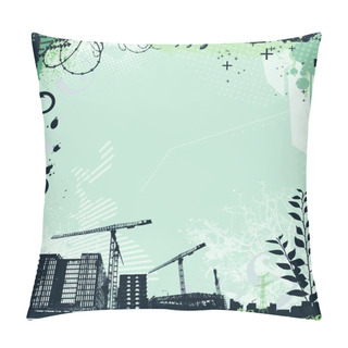 Personality  Vector Illustration Of Style Background With Grunge Stained Urban And Floral Design Elements Pillow Covers