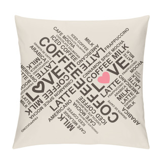 Personality  Coffee Typography Infographic Background - Vector Pillow Covers