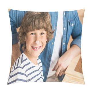 Personality  Boy With Nose Stained In Milk Pillow Covers