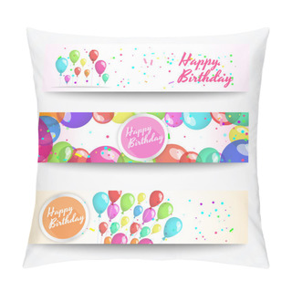 Personality  Birthday Themed Vector Set Of Cards Pillow Covers