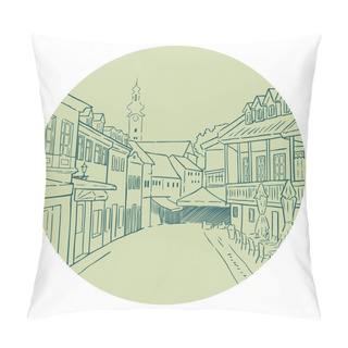 Personality  Pedestrian Street In City Pillow Covers