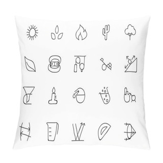Personality  Science Hand Drawn Doodle Icons 7 Pillow Covers