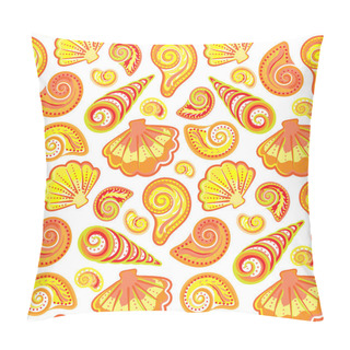 Personality  Seamless Pattern Of Hand Drawn Seashells. Vector Summers Childrens Doodle Background. Pillow Covers