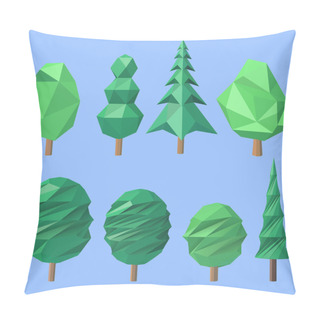 Personality  Set Of Volumetric Polygonal Trees Pillow Covers