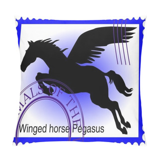 Personality  Vector Stamp With Winged Horse Pegasus Pillow Covers