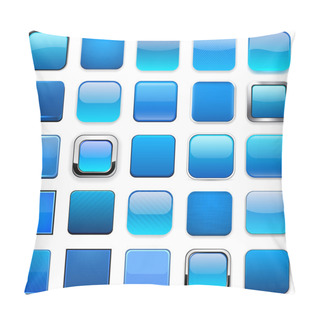 Personality  Square Blue App Icons. Pillow Covers