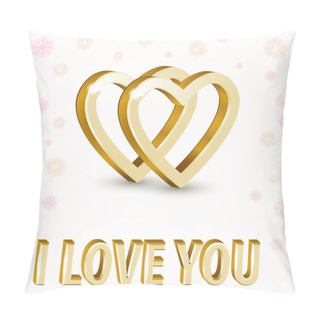 Personality  Vector Background With Golden Hearts. Pillow Covers