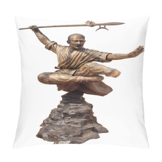 Personality  Shaolin Warriors Monk Bronze Statue Pillow Covers
