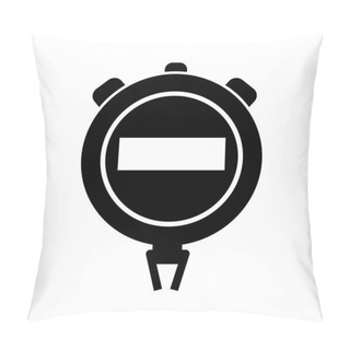 Personality  Simple And Monochrome Digital Stopwatch Icon Pillow Covers