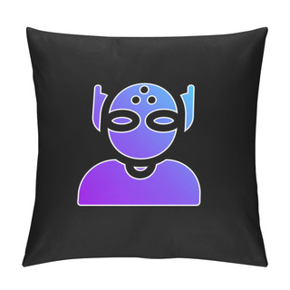 Personality  Alien Blue Gradient Vector Icon Pillow Covers