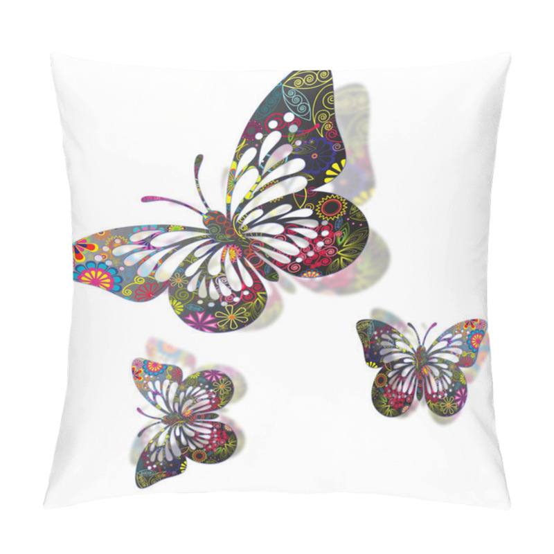 Personality  Beautiful Multicolored Butterflies Pillow Covers