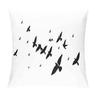 Personality  A Flock Of Flying Birds. Vector Illustration Pillow Covers