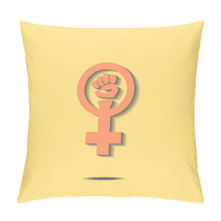 Personality  Orange Feminism Sign Pillow Covers