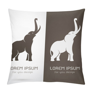 Personality  Vector Image Of An Elephant Design On White Background And Brown Pillow Covers