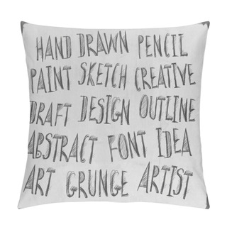 Personality  Hand Drawn Sketch Words Pillow Covers