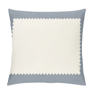 Personality  Torn Blank Postage Stamp. Template Of Ragged Postmark For Postcards And Postal Travel Cards Marking. Pillow Covers