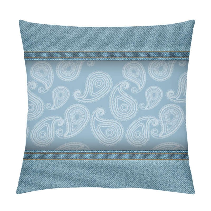 Personality  Denim and paisley pillow covers