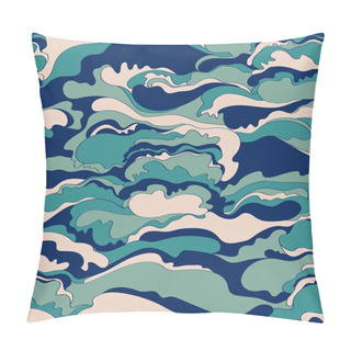Personality  Pattern With The Image Of The Cream Texture Of Blue, Pink And Gray Shades. Abstract Background Pillow Covers