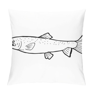 Personality  Black And White Fish Drawing Pillow Covers